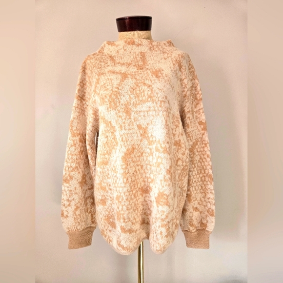 OLSEN Golden Camel Melange Cream Wool Blend Sweater. Size Large - Picture 1 of 10